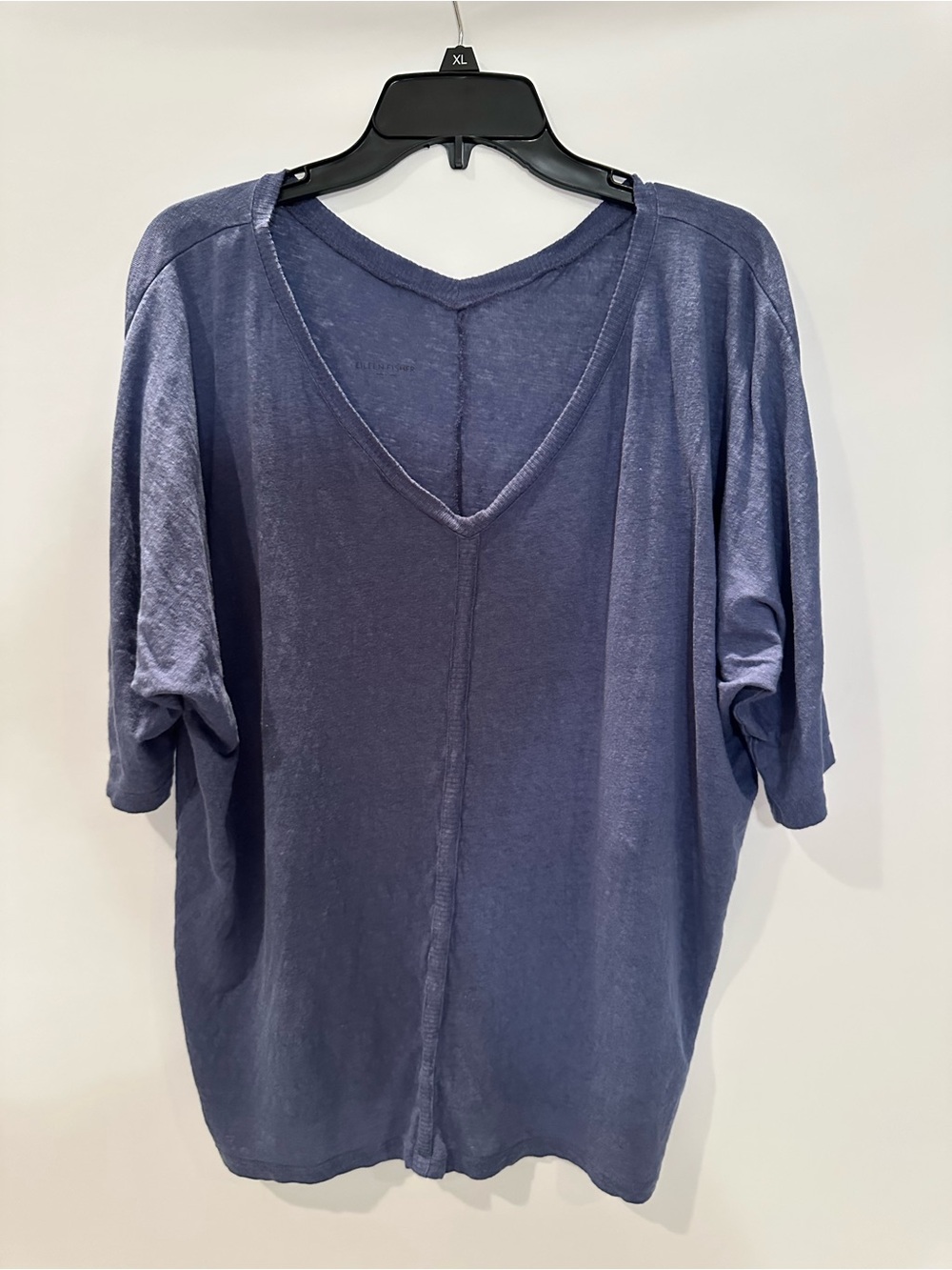 Eileen Fisher Relaxed V-Neck Short Sleeve Tee in Slate
